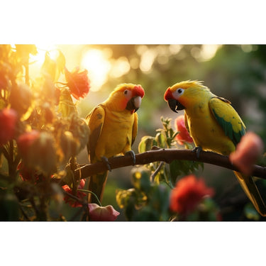 Beautiful Canvas of Parrots